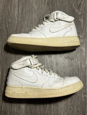 Nike Air Force 1 Mid 07 White Leather Mens 8.5 HT 315123-111